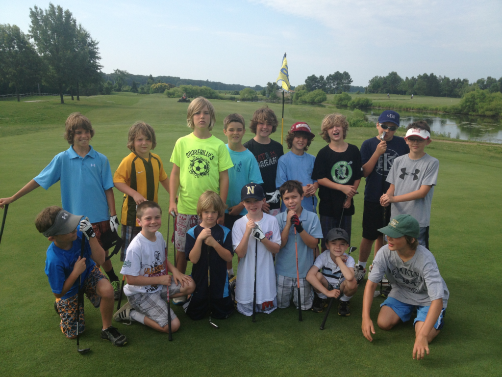 Golf camp kids on the course